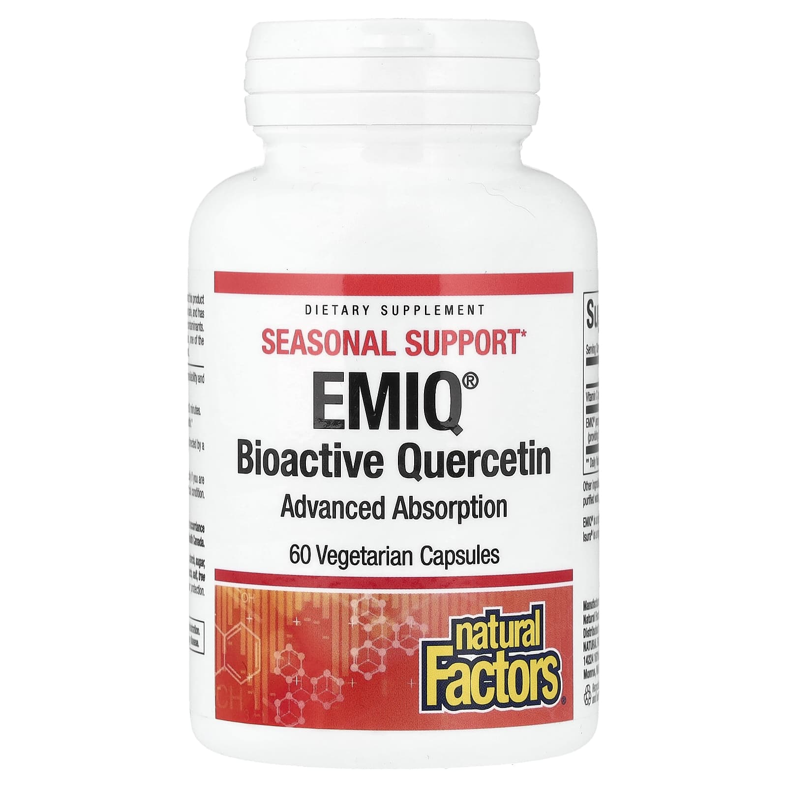 Natural Factors, Bioactive Quercetin EMIQ, 50 mg, 60 Capsules UPC 068958013817 | Hilife Vitamins